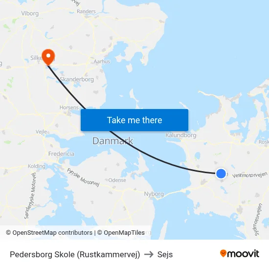 Pedersborg Skole (Rustkammervej) to Sejs map