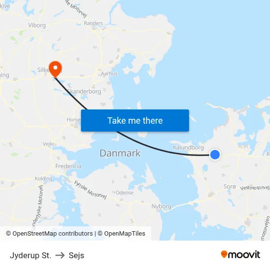 Jyderup St. to Sejs map