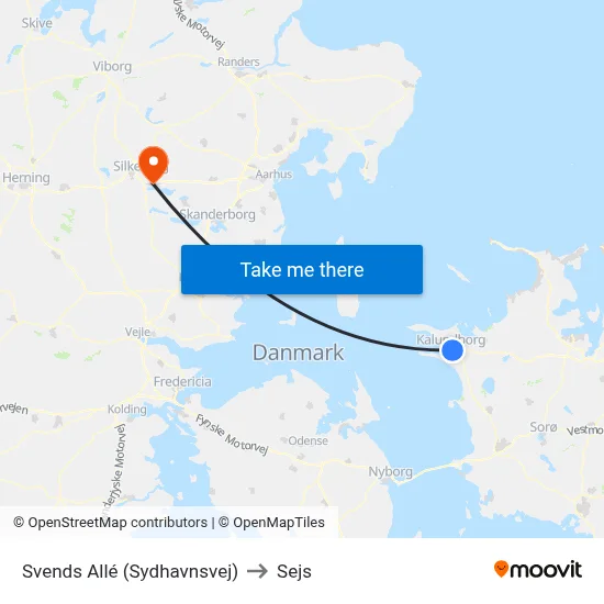 Svends Allé (Sydhavnsvej) to Sejs map