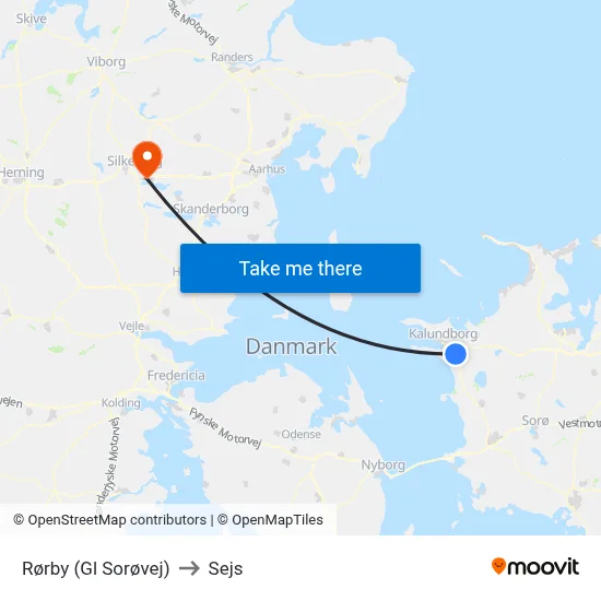 Rørby (Gl Sorøvej) to Sejs map