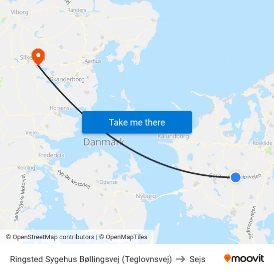 Ringsted Sygehus Bøllingsvej (Teglovnsvej) to Sejs map
