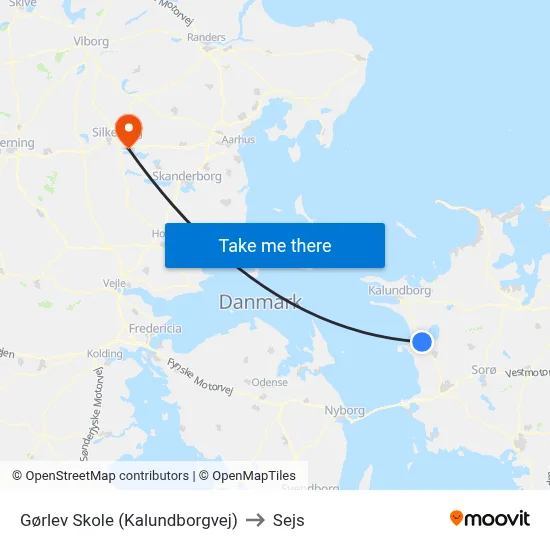 Gørlev Skole (Kalundborgvej) to Sejs map