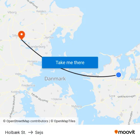 Holbæk St. to Sejs map