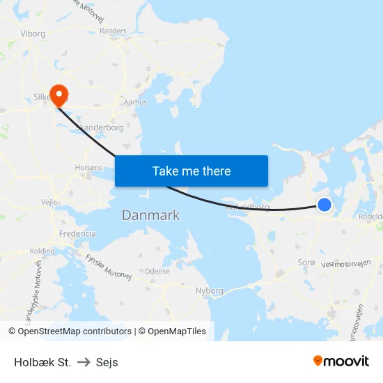 Holbæk St. to Sejs map