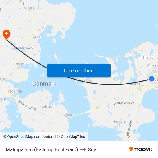 Malmparken (Ballerup Boulevard) to Sejs map