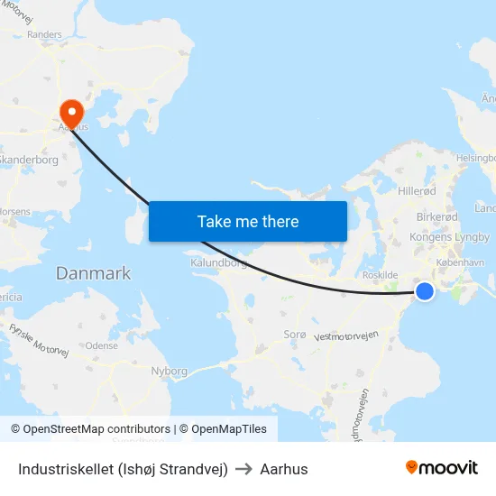 Industriskellet (Ishøj Strandvej) to Aarhus map