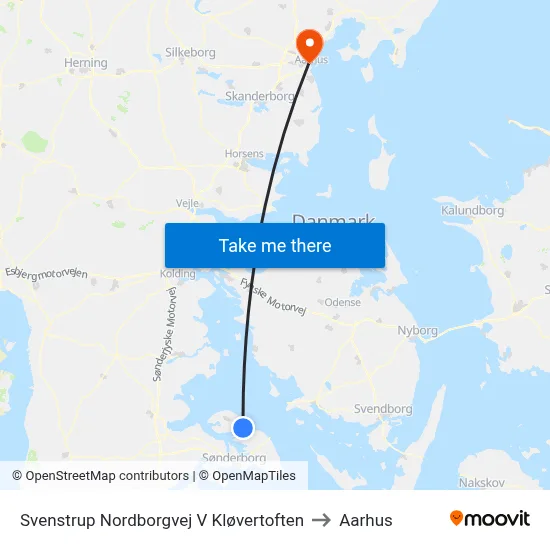 Svenstrup Nordborgvej V Kløvertoften to Aarhus map