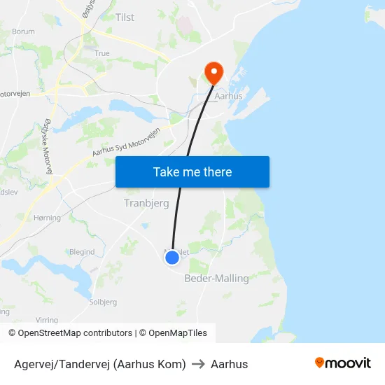 Agervej/Tandervej (Aarhus Kom) to Aarhus map