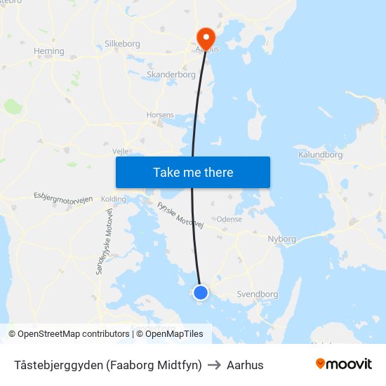 Tåstebjerggyden (Faaborg Midtfyn) to Aarhus map