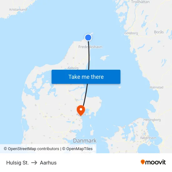 Hulsig St. to Aarhus map