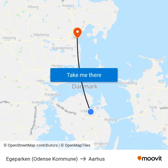 Egeparken (Odense Kommune) to Aarhus map