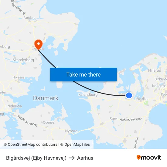 Bigårdsvej (Ejby Havnevej) to Aarhus map