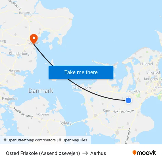 Osted Friskole (Assendløsevejen) to Aarhus map