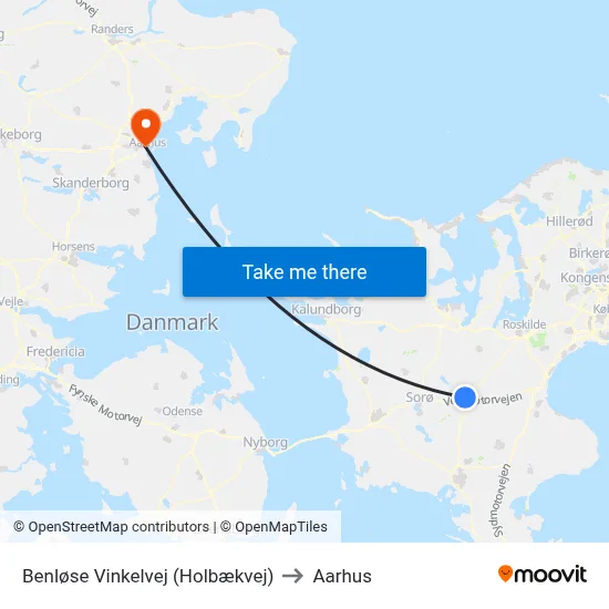 Benløse Vinkelvej (Holbækvej) to Aarhus map