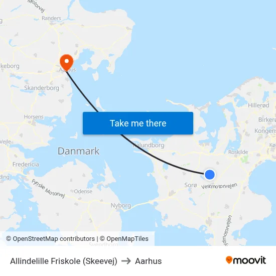 Allindelille Friskole (Skeevej) to Aarhus map