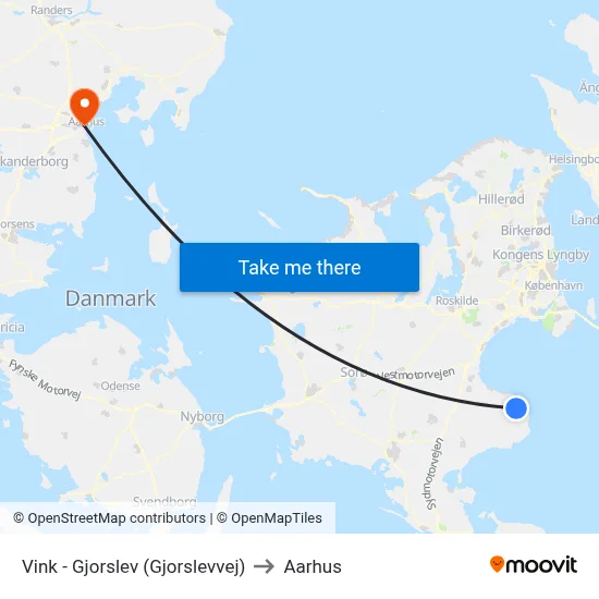 Vink - Gjorslev (Gjorslevvej) to Aarhus map