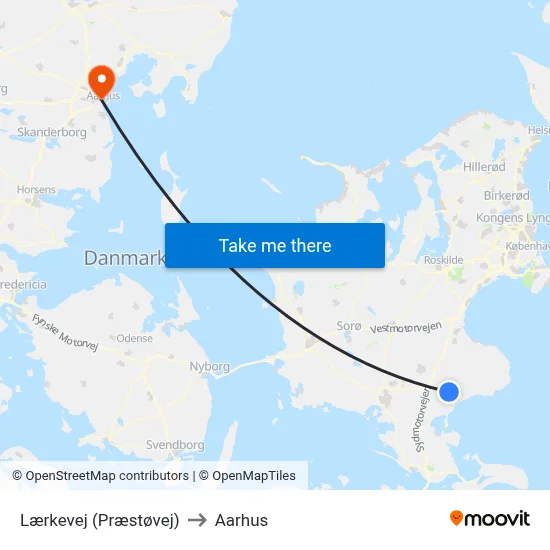 Lærkevej (Præstøvej) to Aarhus map