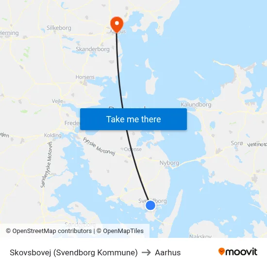 Skovsbovej (Svendborg Kommune) to Aarhus map