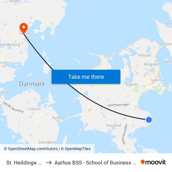 St. Heddinge St. (Jernbane Allé) to Aarhus BSS - School of Business and Social Sciences, Aarhus University map