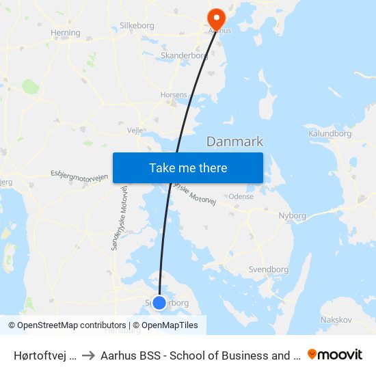 Hørtoftvej V Tornholm to Aarhus BSS - School of Business and Social Sciences, Aarhus University map