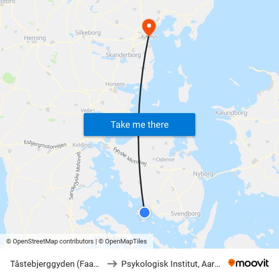 Tåstebjerggyden (Faaborg Midtfyn) to Psykologisk Institut, Aarhus Universitet map