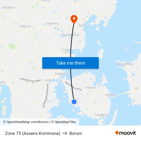 Zone 75 (Assens Kommune) to Borum map