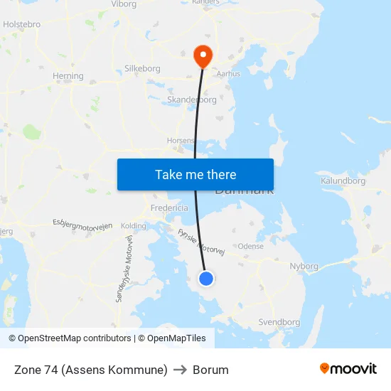 Zone 74 (Assens Kommune) to Borum map