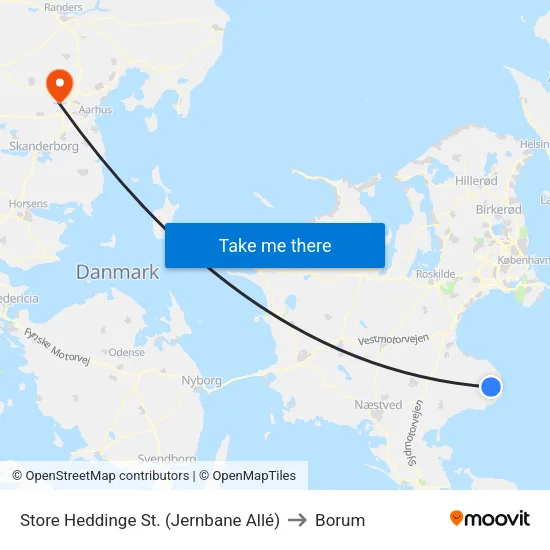 Store Heddinge St. (Jernbane Allé) to Borum map