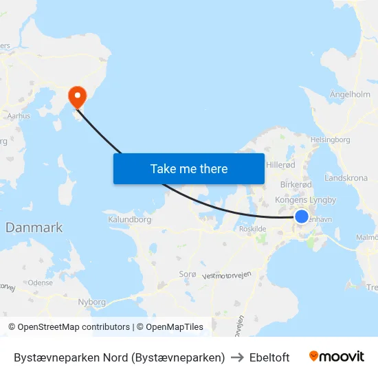 Bystævneparken Nord (Bystævneparken) to Ebeltoft map