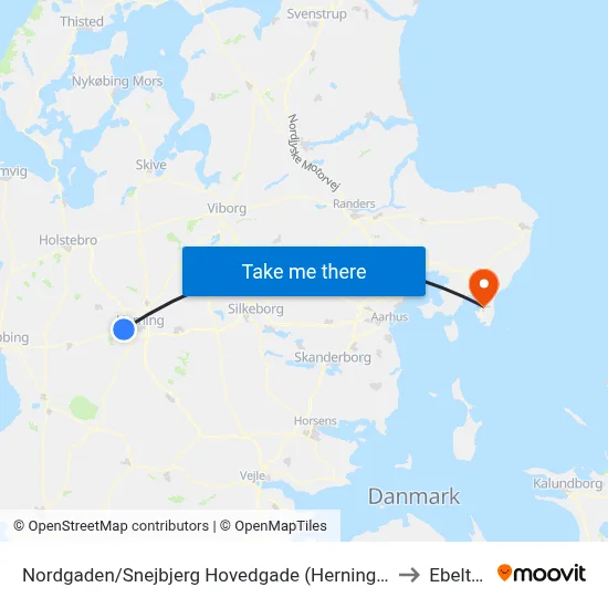 Nordgaden/Snejbjerg Hovedgade (Herning Kom) to Ebeltoft map