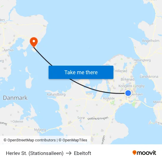 Herlev St. (Stationsalleen) to Ebeltoft map