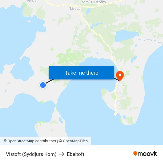 Vistoft (Syddjurs Kom) to Ebeltoft map