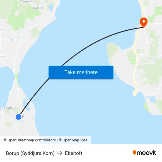Borup (Syddjurs Kom) to Ebeltoft map