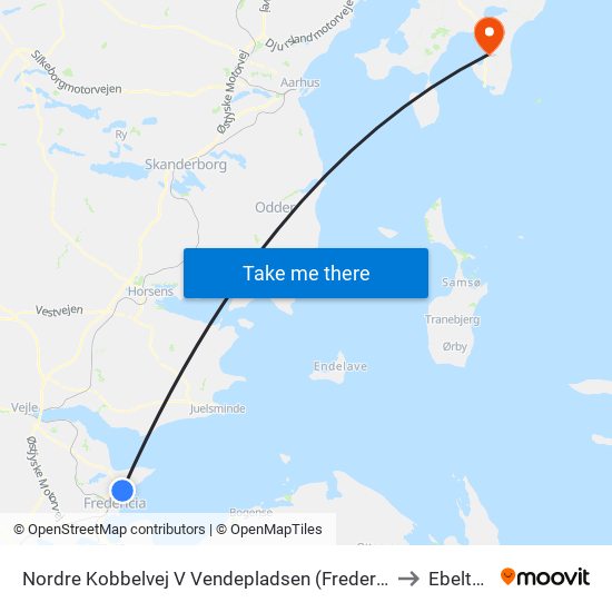 Nordre Kobbelvej V Vendepladsen (Fredericia) to Ebeltoft map