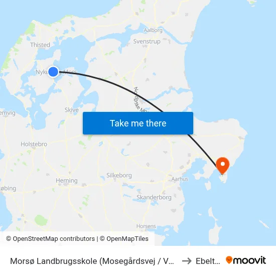 Morsø Landbrugsskole (Mosegårdsvej / Vodstrup) to Ebeltoft map