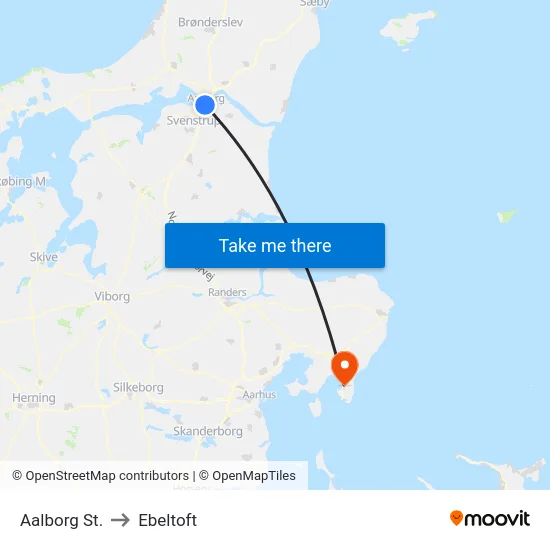 Aalborg St. to Ebeltoft map