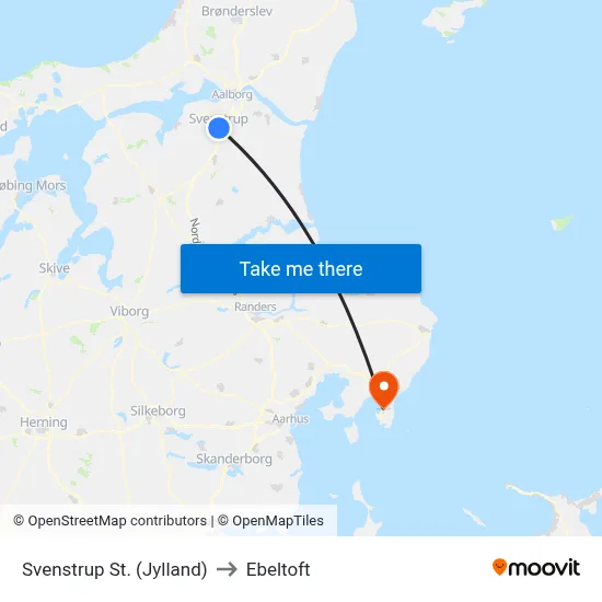 Svenstrup St. (Jylland) to Ebeltoft map