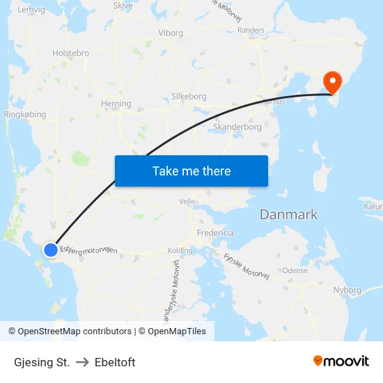 Gjesing St. to Ebeltoft map