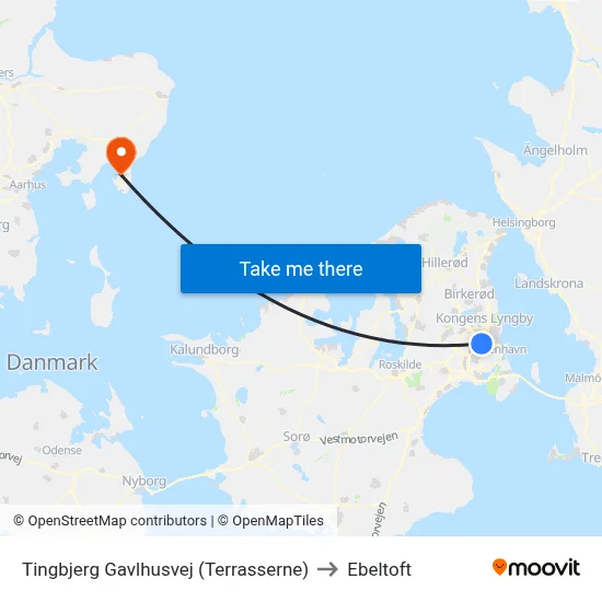 Tingbjerg Gavlhusvej (Terrasserne) to Ebeltoft map
