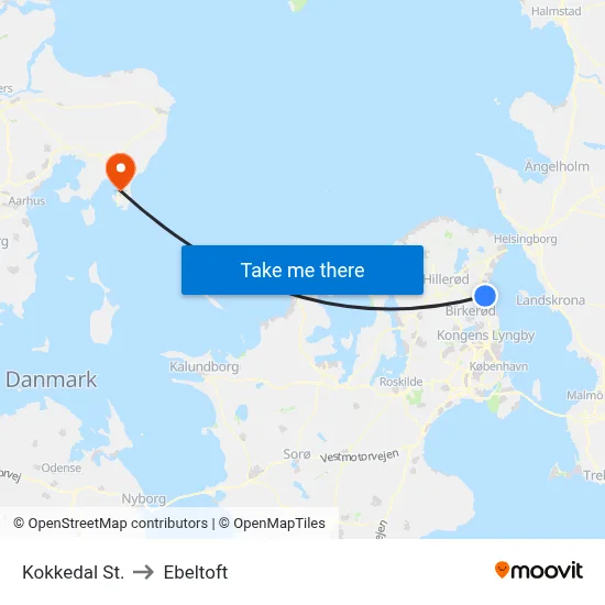 Kokkedal St. to Ebeltoft map