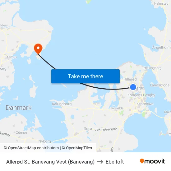 Allerød St. Banevang Vest (Banevang) to Ebeltoft map