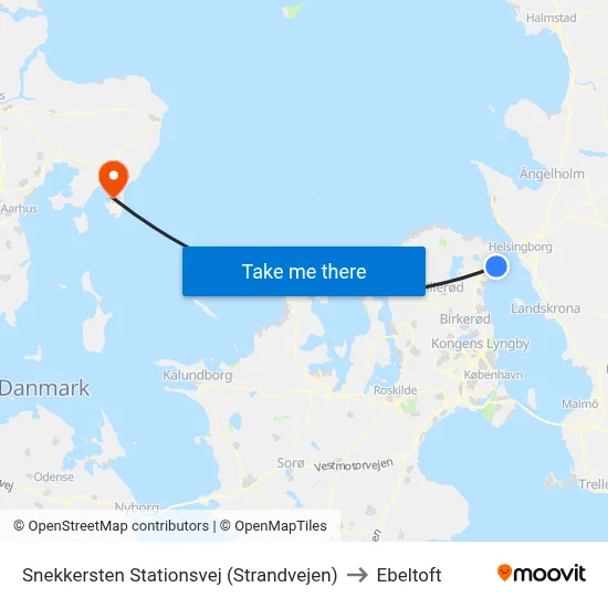 Snekkersten Stationsvej (Strandvejen) to Ebeltoft map
