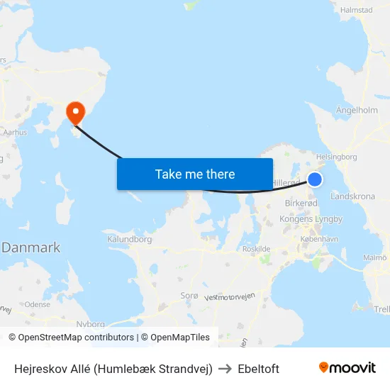 Hejreskov Allé (Humlebæk Strandvej) to Ebeltoft map