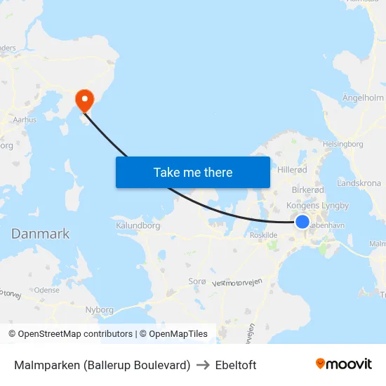 Malmparken (Ballerup Boulevard) to Ebeltoft map