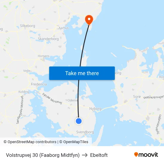 Volstrupvej 30 (Faaborg Midtfyn) to Ebeltoft map