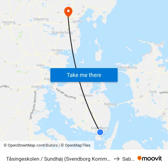 Tåsingeskolen / Sundhøj (Svendborg Kommune) to Sabro map