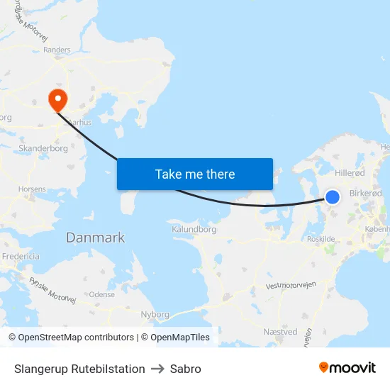Slangerup Rutebilstation to Sabro map