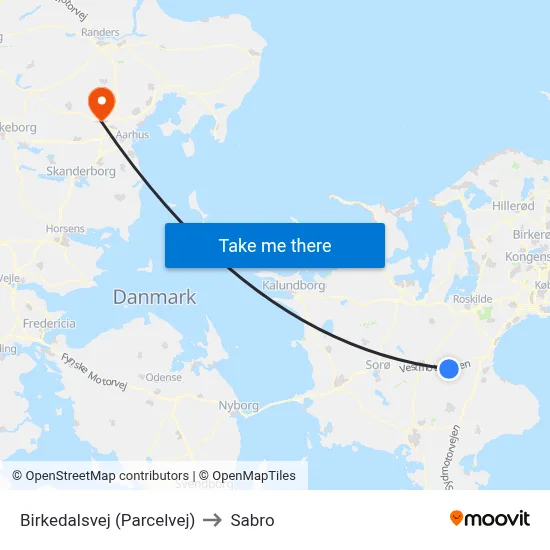 Birkedalsvej (Parcelvej) to Sabro map