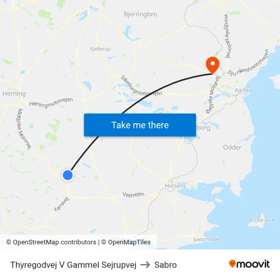 Thyregodvej V Gammel Sejrupvej to Sabro map