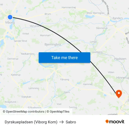 Dyrskuepladsen (Viborg Kom) to Sabro map